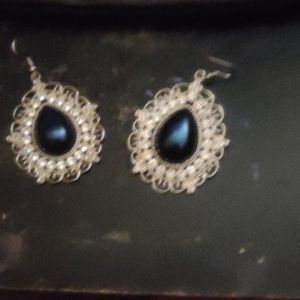 Blue and silver earrings